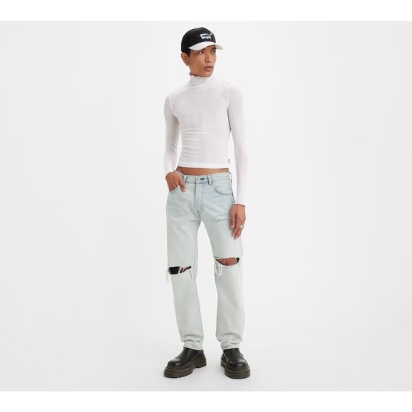 NEW Levi's Pride 501 '93 Straight Fit Button Fly Distressed Jeans Men’s 36/32 - Picture 3 of 8